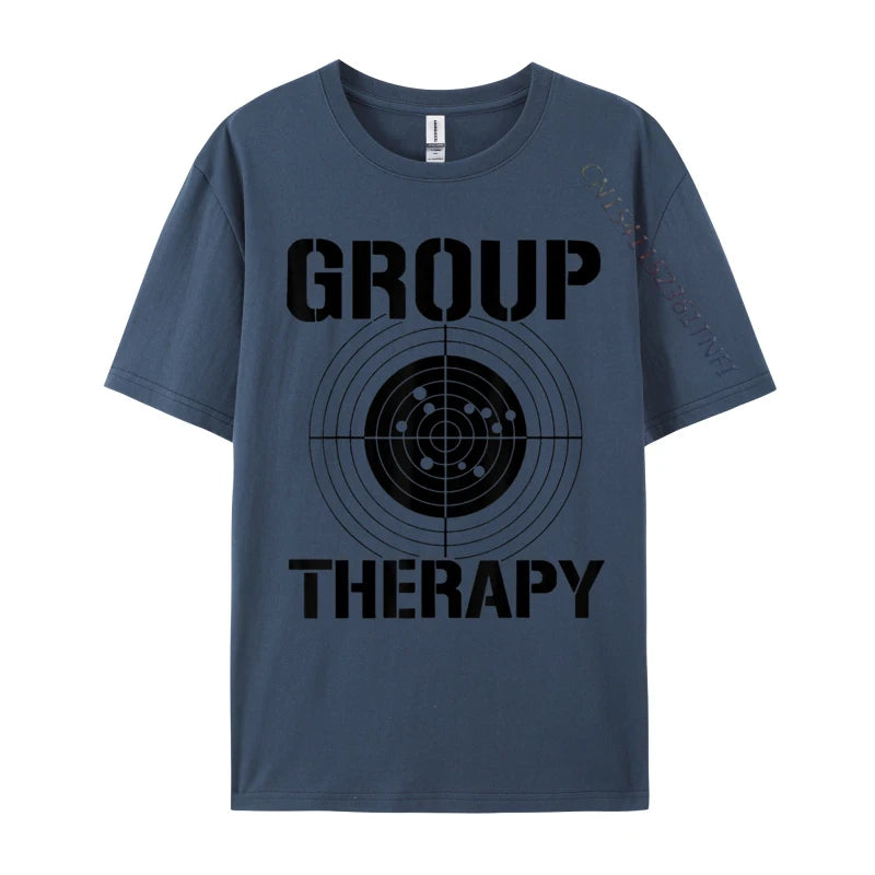 Men T-shirts Group Therapy Casual T-Shirt Retro Normal Cotton