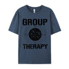 Men T-shirts Group Therapy Casual T-Shirt Retro Normal Cotton