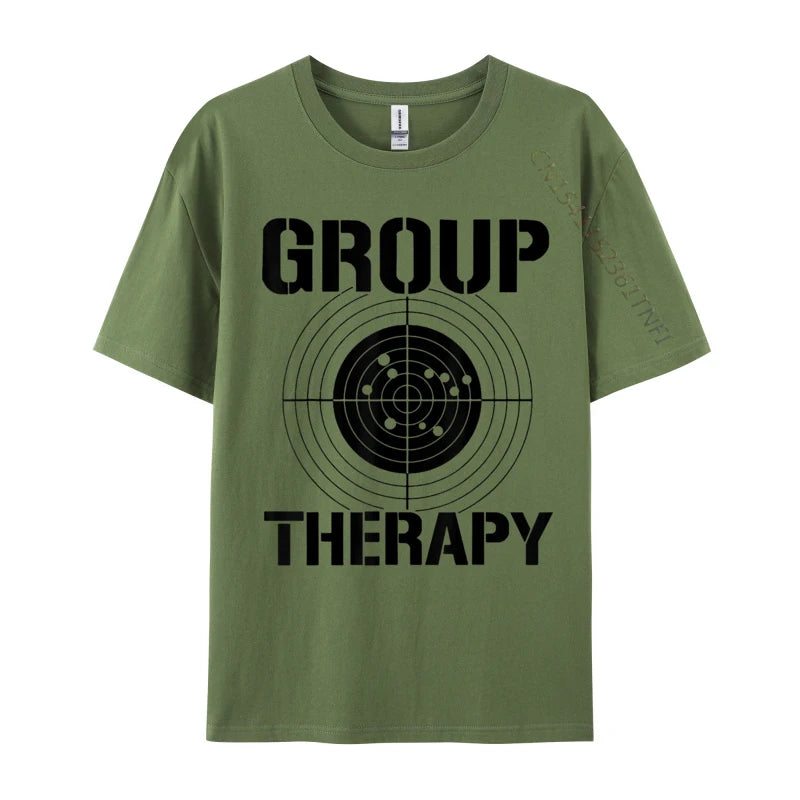 Men T-shirts Group Therapy Casual T-Shirt Retro Normal Cotton
