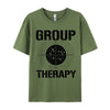 Men T-shirts Group Therapy Casual T-Shirt Retro Normal Cotton
