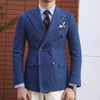 Elegant Denim Men's Jackets 1 Piece Double Breasted Peak Lapel Mens Clothing Blazer Fashion Casual Daily Office Basic Coat
