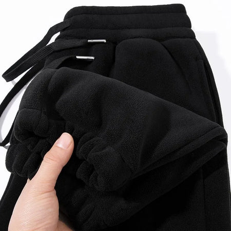 Double-Sided Fce Joggers Men's Thiened Loose Warm Outerwear Winter Youth Casual Long Pants Elastic Waisand  Color