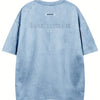 Men'S Casual Streetwear Embroidered Suede-Like Short Sleeve